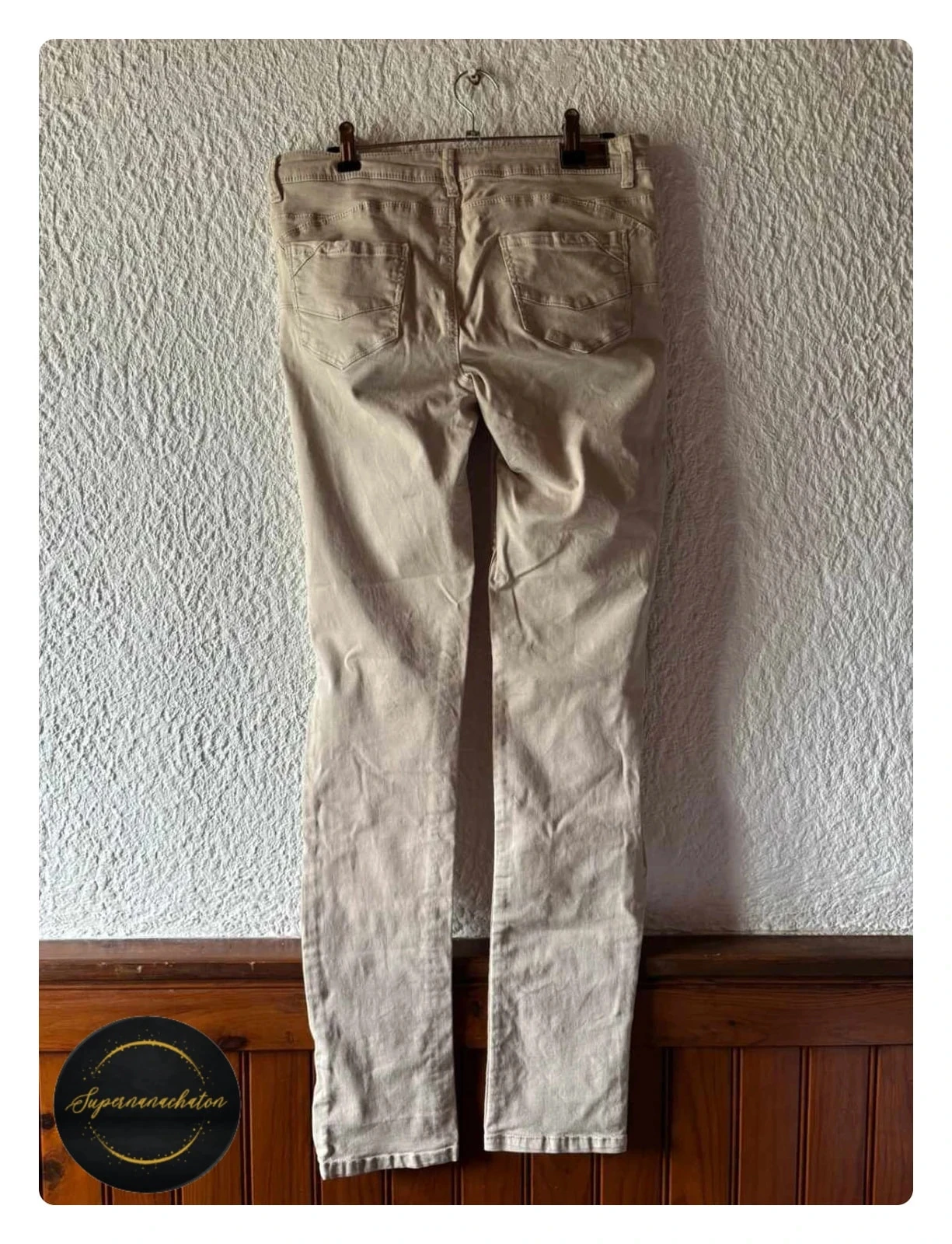 Joli Pantalón Slim Promod Beige Sable - Talla S / 36 – photo 3